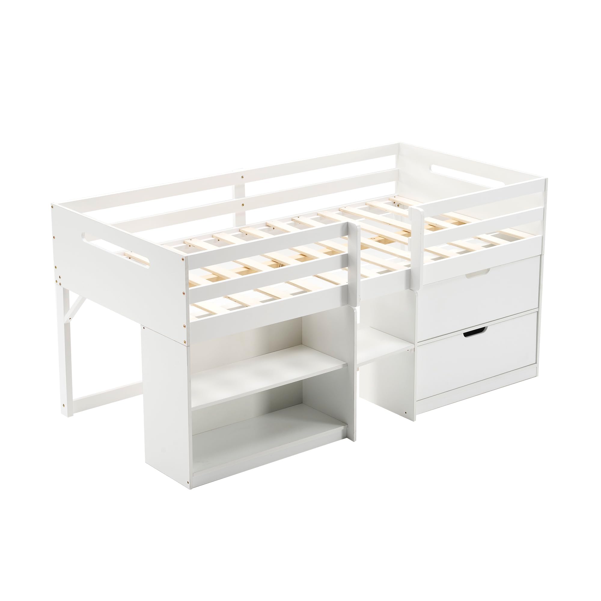 Amazon｜システムベッド ロータイプ 木製 ハシゴ付き ロフトベッド